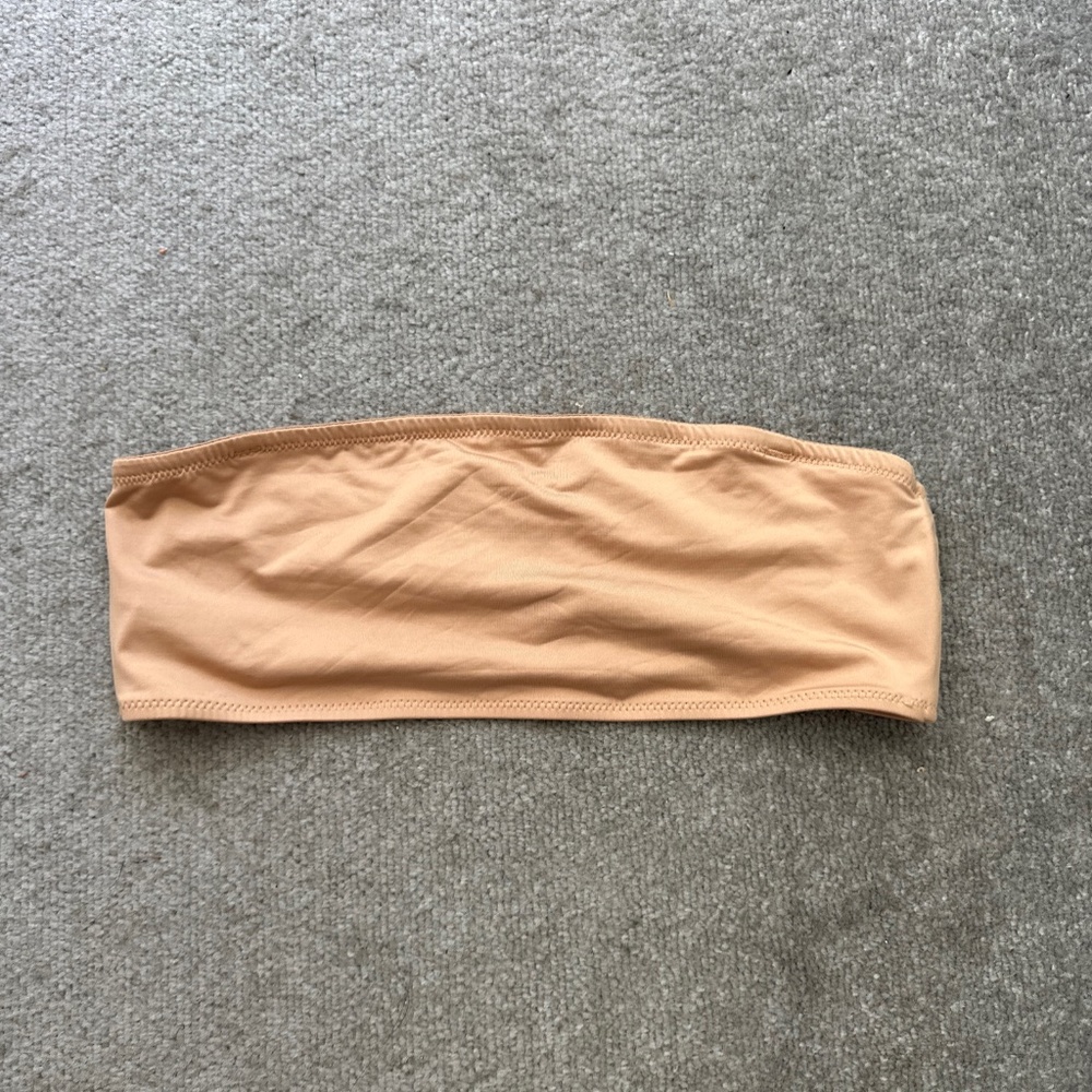 Skims Signature Swim Bandeau Bikini Top Ochre